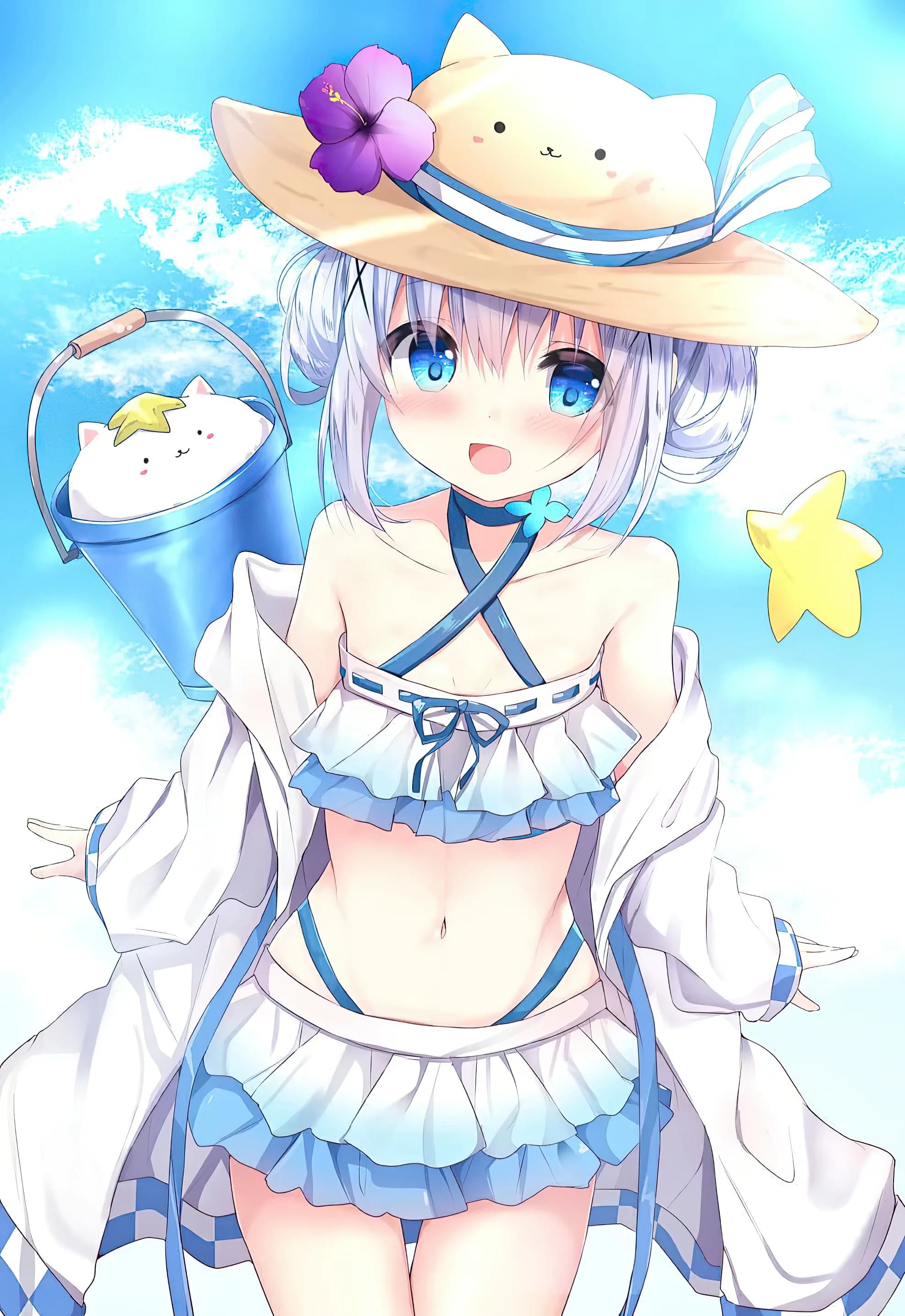 柔和色彩角色插画