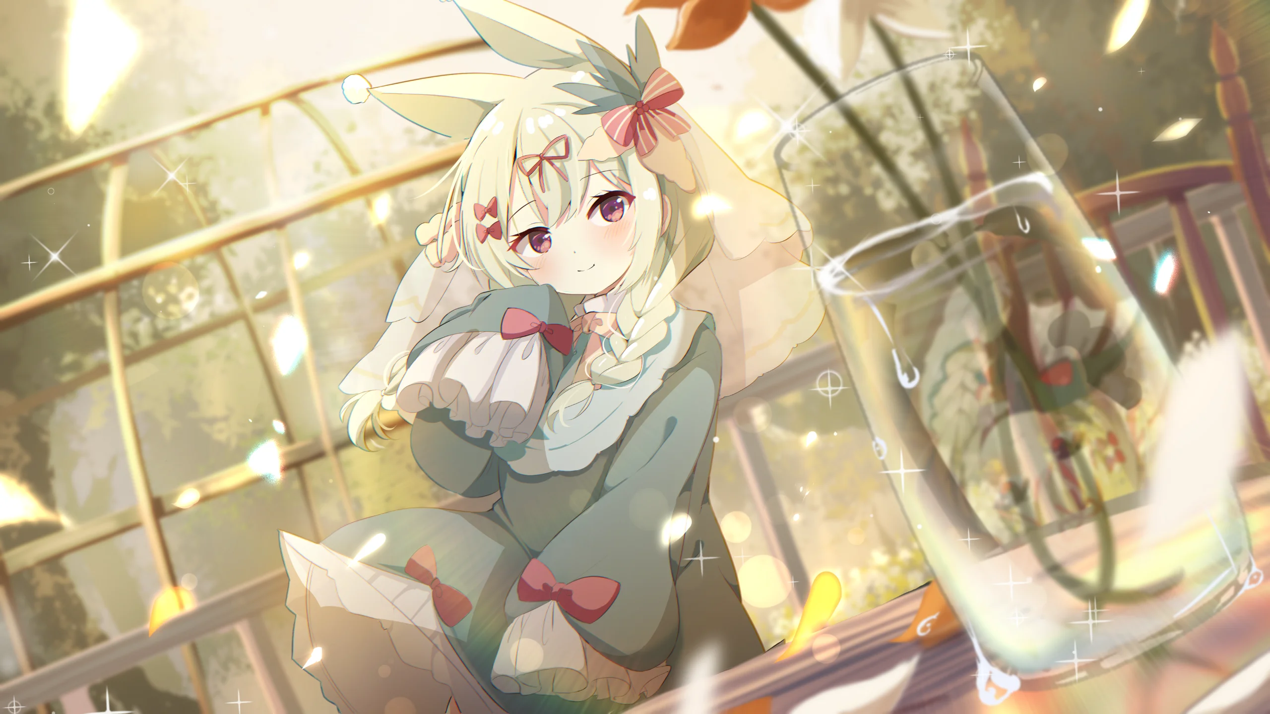 蓝色调宽屏角色插画